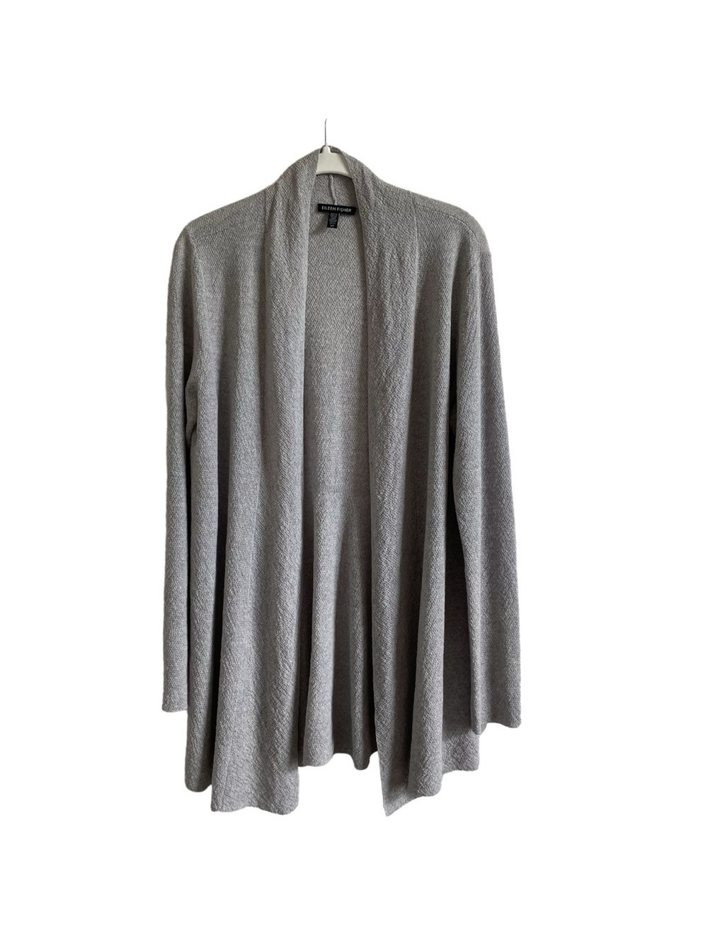 Eileen Fisher Gray 100% Wool Open Front Cardigan Size Small Minimalist Luxury
